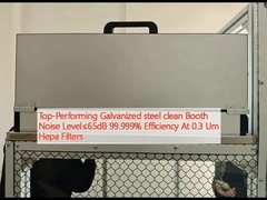 उच्च प्रदर्शन वाला जस्ती स्टील साफ बूथ शोर स्तर≤65dB 99.999% दक्षता 0.3 Um हेपा फिल्टर पर