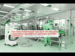 स्वच्छ कक्ष चेसिस मॉड्यूलर स्वच्छ कक्ष हवा की गति ≥0.45m/s समायोज्य और अनुकूलन योग्य प्रकाश ≥300 लक्स