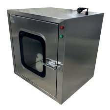 ऑप्टिक्स उद्योग एयर लॉक पास-थ्रू और सिल्वर में एयर बैरियर के साथ क्लीनरूम पास बॉक्स