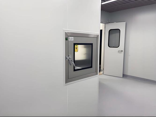 नियंत्रित आइटम स्थानांतरण के लिए क्लीनरूम पैसेज कैबिनेट। बंद करें। सक्रिय करें। पुनः प्राप्त करें। दोनों दरवाज़े एक साथ न खोलें।